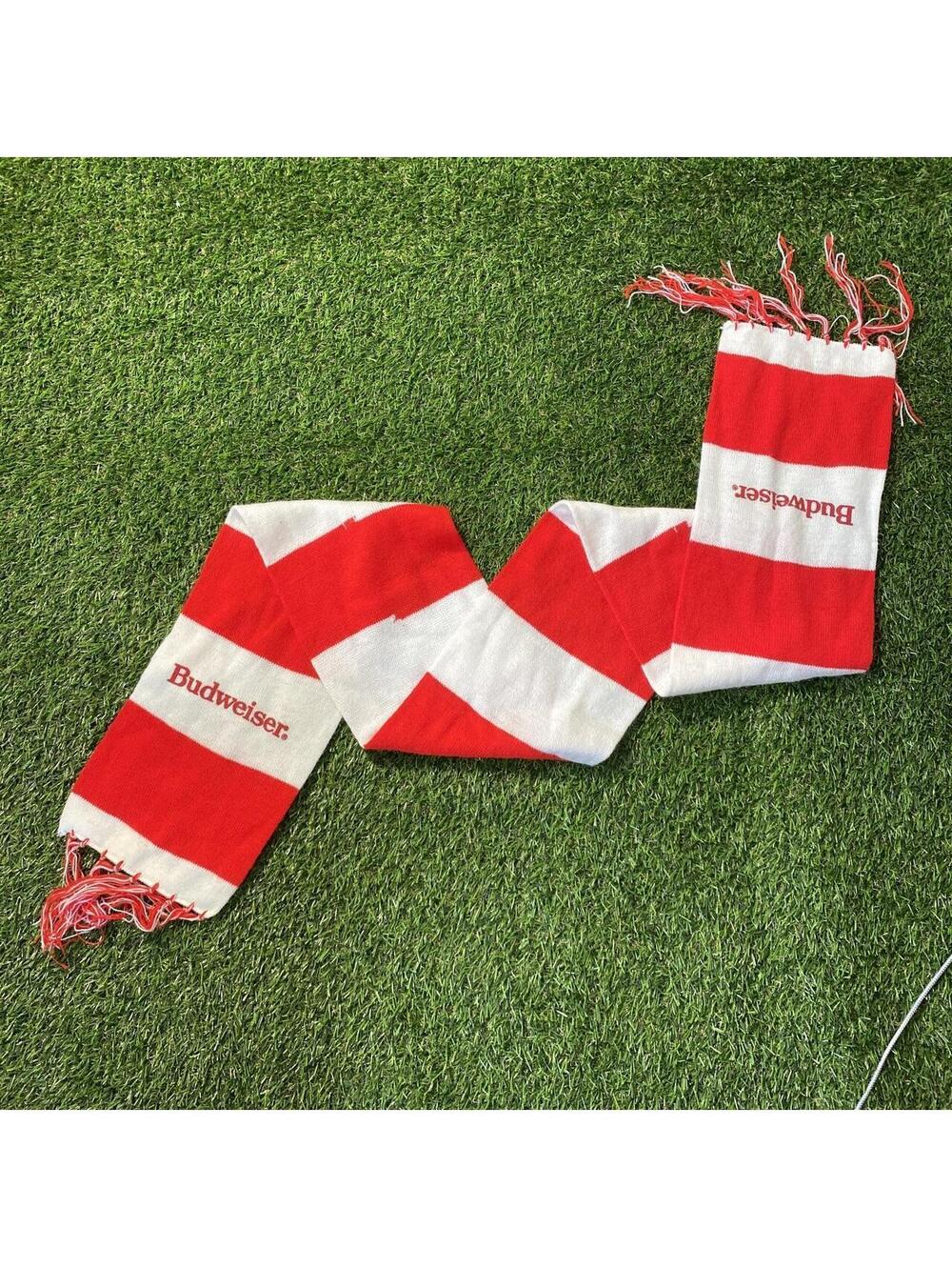 Vintage 80’s/90’s Budweiser Beer Striped Scarf